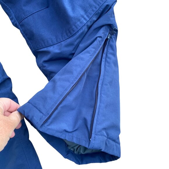 Kids Lands End Squall Snow Bib Pants Blue Insulated Waterproof Ski Snowpants-12 - Picture 7 of 16